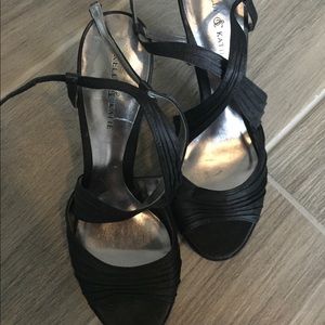 Kelly & Kate Black Satin Shoes - Sz 7.5